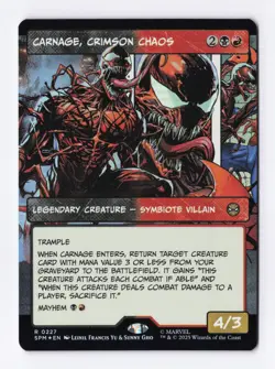 Carnage, Crimson Chaos (Borderless Foil) 0227 (R) MTG Marvel's Spider-Man (SPM) - Image 1