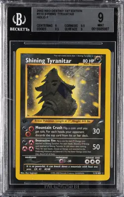 2002 POKEMON NEO DESTINY 1ST ED RARE HOLO #113/105 SHINING TYRANITAR BGS 9 - Image 1