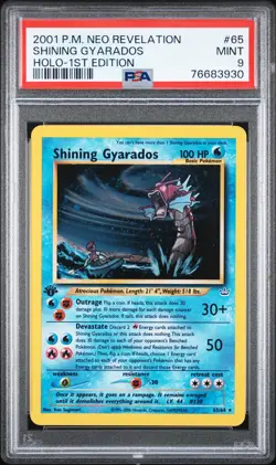 2001 POKEMON NEO REVELATION 1ST EDITION #65 SHINING GYARADOS-HOLO PSA 9 - Image 1