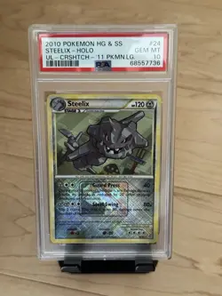 Steelix 24/95 Crosshatch Pokemon League Promo 2010 Unleashed! PSA 10 GEM MINT! - Image 1