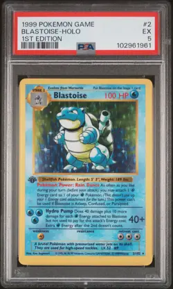 1999 POKEMON BASE SET 1ST EDITION #2 BLASTOISE-HOLO PSA 5 - Image 1