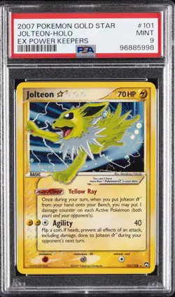 2007 POKEMON EX POWER KEEPERS GOLD STAR #101 JOLTEON-HOLO PSA 9 - Image 1