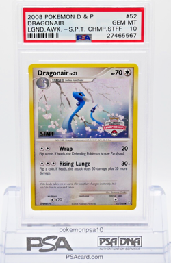 PSA 10 DRAGONAIR SPT CHAMPIONSHIP STAFF #52 POKEMON LEGENDS AWAKENED LOW POP - 5 - Image 1