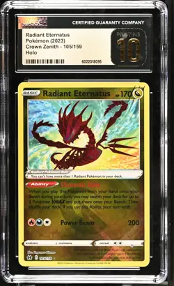 RADIANT ETERNATUS Crown Zenith Holo Rare #105 CGC 10 Pristine Pokemon [Nos] - Image 1
