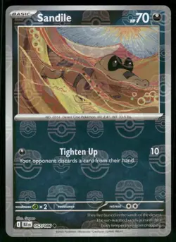 Sandile (Master Ball Pattern) 057/086 Common Holo NM Pokemon SV: Black Bolt - Image 1