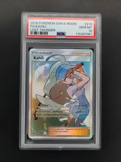 Kahili 210/214 PSA 10 Sun & Moon Lost Thunder Full Art Pokemon TCG Card - Image 1