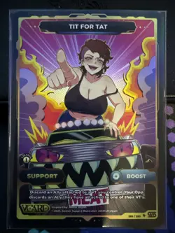 Vcard Awakened Worlds 1st Edition Tit for Tat Support Card Secret Rare 265/250 - Image 1