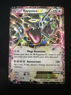 Pokemon TCG Rayquaza EX XY69 Full Art Holo Black Star Promo Card 2015 - Image 1