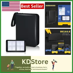 4-Pocket Trading Card Binder - Holds 400 Cards, Durable & Waterproof - Image 1