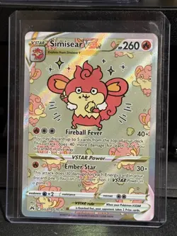 Pokemon Simisear VStar GG37 Crown Zenith Galarian Gallery Full Art Card NM/Mint - Image 1