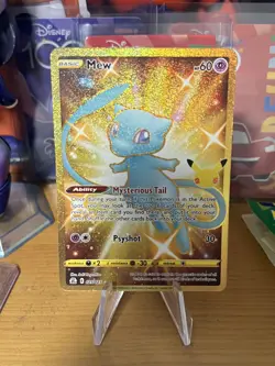 Celebrations Mew Full Art Ultra Rare Gold Holo 25/25 Pokemon Card NM - Image 1