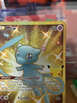 Celebrations Mew Full Art Ultra Rare Gold Holo 25/25 Pokemon Card NM - Image 3