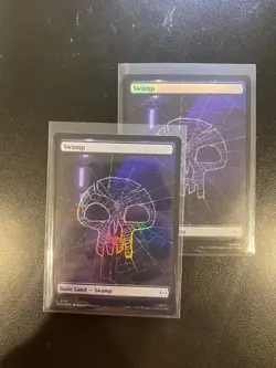 NM-Mint, English MTG Foil Swamp Foil Marvel's Spider-Man Magic the Gath (x2) - Image 1