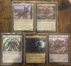 Lot Of (5) Fallout MTG Foil Trading Cards T-45 DogMeat Liberty Prime Lily Bowen - Image 2