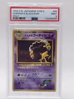 1999 Pokemon Japanese Gym 2 Challenge Sabrina’s Alakazam #65 Holo PSA 9 - Image 1
