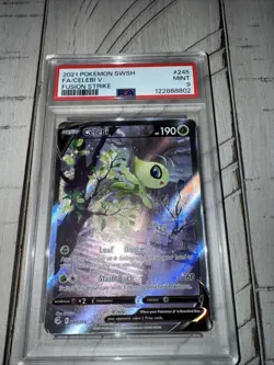 2021 Pokemon Fusion Strike Celebi V 245 Alt Art PSA 9 Mint - Image 1