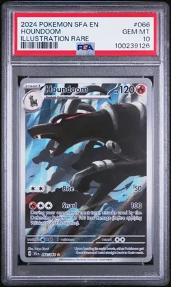 POKEMON PSA 10 GEM MINT HOUNDOOM ILLUSTRATION RARE #066 SHROUDED FABLE - Image 1