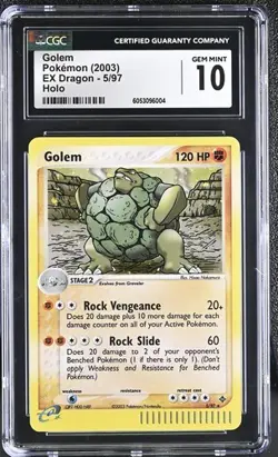 POKEMON CGC 10 GEM MINT GOLEM HOLO 5/97 EX DRAGON 2003 NINTENDO - Image 1