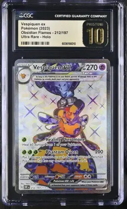 POKEMON CGC PRISTINE 10 VESPIQUEN EX FULL ART ULTRA RARE 212/197 OBSIDIAN FLAMES - Image 1