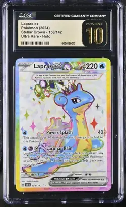 POKEMON CGC PRISTINE 10 LAPRAS EX FULL ART 158/142 ULTRA RARE STELLAR CROWN - Image 1