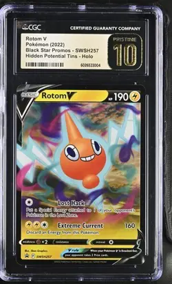 POKEMON CGC PRISTINE 10 ROTOM V ULTRA RARE SWSH257 BLACK STAR PROMO - Image 1