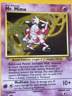Mr. Mime Unlimited 6/64 Jungle Pokemon TCG Holo - Mp - Image 4