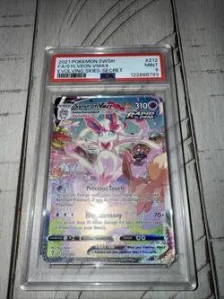 2021 Pokemon Evolving Skies Sylveon VMAX PSA 9! Full Alternate Alt Art 212/203 - Image 1