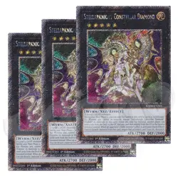 Yugioh Stellarknight Constellar Diamond x 3 Platinum Secret Rare NM - Free Holo - Image 1