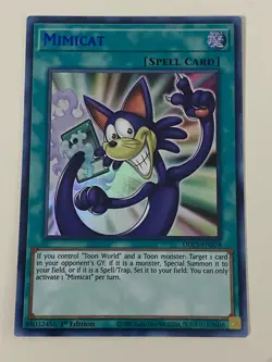 Yugioh - Mimicat x 3 - 1st Edition Ultra Rare Blue NM - Free Holo Card B - Image 2