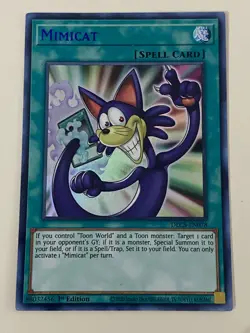 Yugioh - Mimicat x 3 - 1st Edition Ultra Rare Blue NM - Free Holo Card B - Image 3