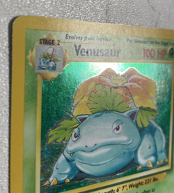 Vintage Pokemon Card Venusaur Base Set Holo Unlimited Rare Card 15/102 Nice - Image 3