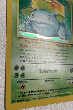Vintage Pokemon Card Venusaur Base Set Holo Unlimited Rare Card 15/102 Nice - Image 5