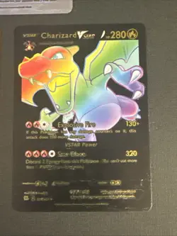Pokemon TCG Card Fan Art lot of 3 bundle. Black Silver And Gold - Charzard VStar - Image 2