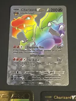 Pokemon TCG Card Fan Art lot of 3 bundle. Black Silver And Gold - Charzard VStar - Image 4