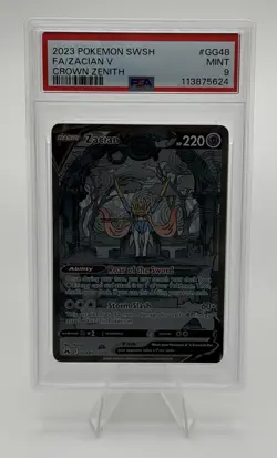 PSA 9 MINT Zacian V GG48 Galarian Gallery Holo Crown Zenith Pokemon Card 2023 - Image 1