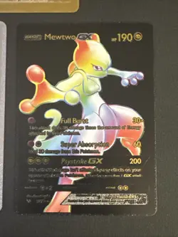 Pokemon TCG Card Fan Art lot of 3 bundle. Black Silver And Gold - Mewtwo GX - Image 2