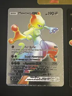 Pokemon TCG Card Fan Art lot of 3 bundle. Black Silver And Gold - Mewtwo GX - Image 3