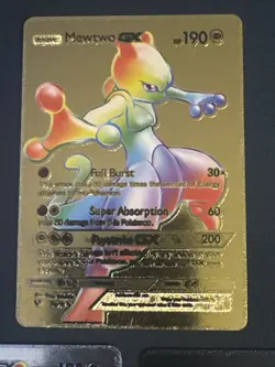 Pokemon TCG Card Fan Art lot of 3 bundle. Black Silver And Gold - Mewtwo GX - Image 4