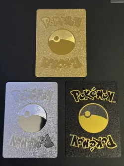 Pokemon TCG Card Fan Art lot of 3 bundle. Black Silver And Gold - Mewtwo GX - Image 5