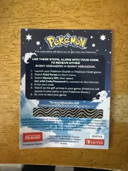 Shiny Miraidon Koraidon Code GameStop Pokemon - Physical PROMO Card- Unused Code - Image 2