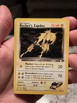 Pokemon Cards TCG Rocket's Zapdos Gym Challenge 15/132 Holo Unlimited SWIRL🌀🌀 - Image 2