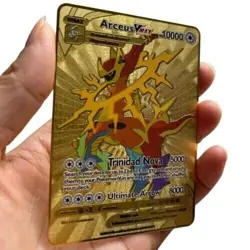 Pokemon Arceus VMAX Metal Cards TCG NEW Golden Pokemon Gifts For Kids 10000Point - Image 1