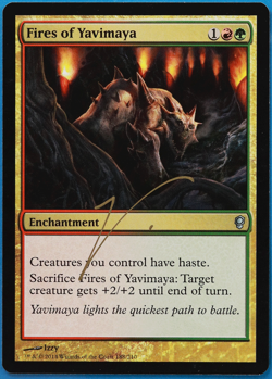 Fires of Yavimaya Conspiracy NM Red Green Uncommon SIGNED CARD (504874) ABUGames - Image 1