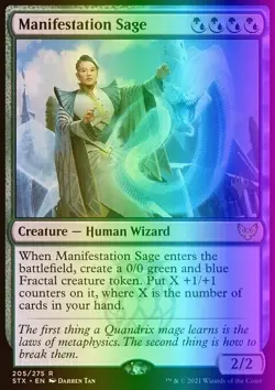 MTG Manifestation Sage (205p) Strixhaven School of Mages Promos NM FOIL - Image 1