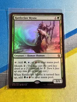 Magic the Gathering MTG Khans of Tarkir Buy-a-Box Promo RATTLECLAW MYSTIC Foil - Image 1