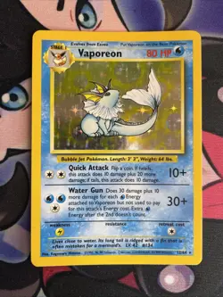 Vaporeon 12/64 Holo Rare Jungle Unlimited Pokemon WOTC 1999 Vintage - Near Mint - Image 1