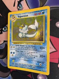 Vaporeon 12/64 Holo Rare Jungle Unlimited Pokemon WOTC 1999 Vintage - Near Mint - Image 3