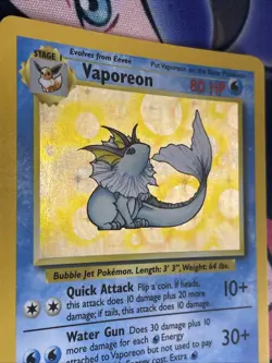 Vaporeon 12/64 Holo Rare Jungle Unlimited Pokemon WOTC 1999 Vintage - Near Mint - Image 4