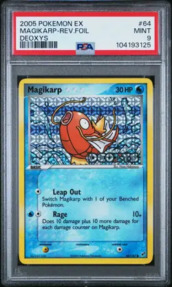 2005 POKEMON EX DEOXYS #64 MAGIKARP-REVERSE FOIL PSA 9 - Image 1