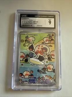 CGC 9 Clobbopus 207/191 Pokemon Surging Sparks Illustration Rare 2024 MINT + - Image 1